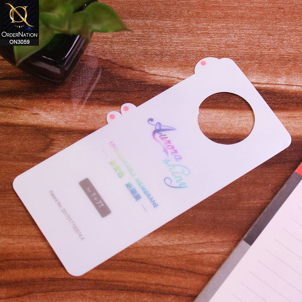 OnePlus 7T Protector - Transparent Aurora Shiny Film Unbreakable Back Protector Sheet