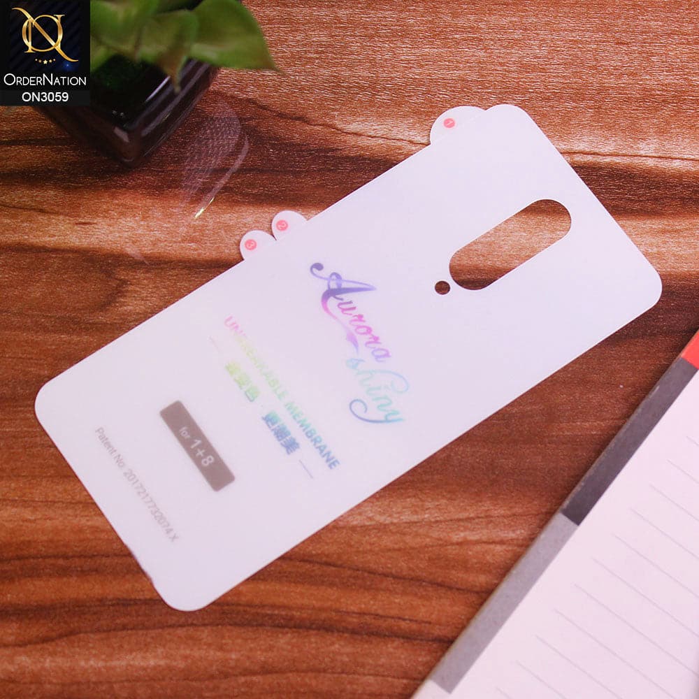 OnePlus 8 4G Protector - Transparent Aurora Shiny Film Unbreakable Back Protector Sheet