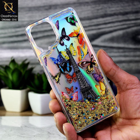 Samsung Galaxy M22 Cover - Design 15 - Trendy Moving Liquid Glitter Shine Soft Borders Case