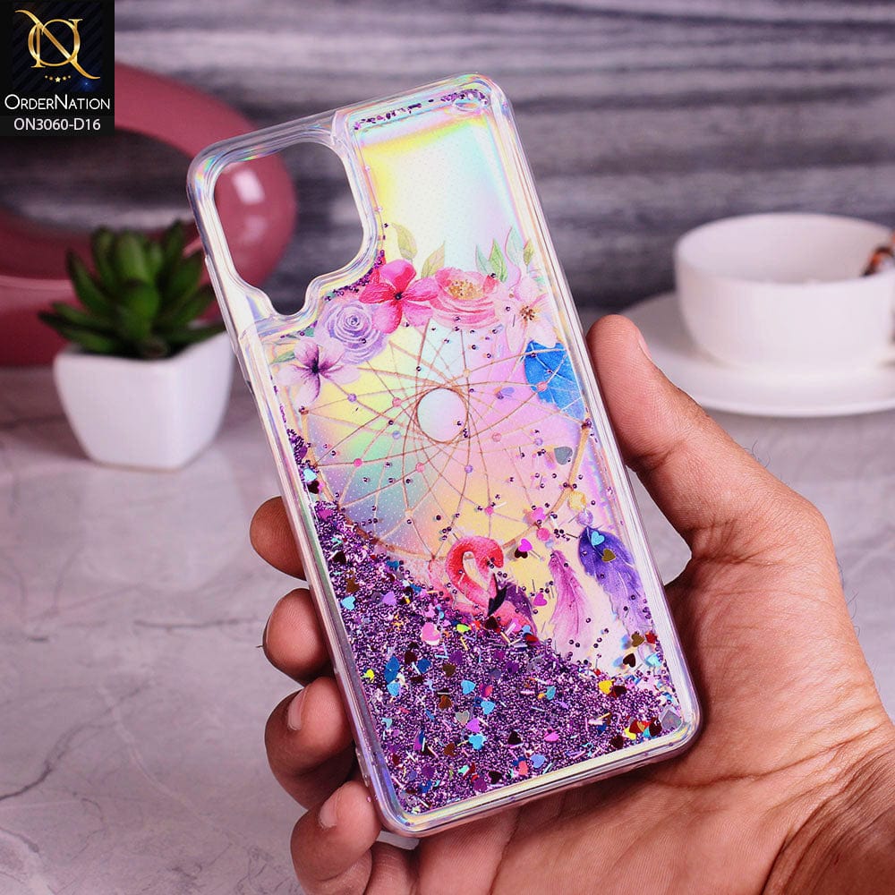 Samsung Galaxy A22 Cover - Design 16 - Trendy Moving Liquid Glitter Shine Soft Borders Case