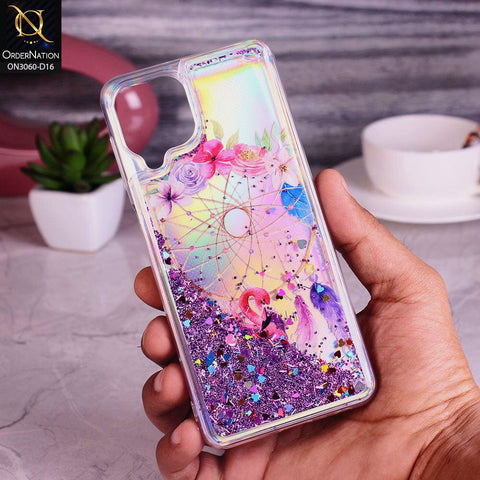 Samsung Galaxy M32 Cover - Design 16 - Trendy Moving Liquid Glitter Shine Soft Borders Case