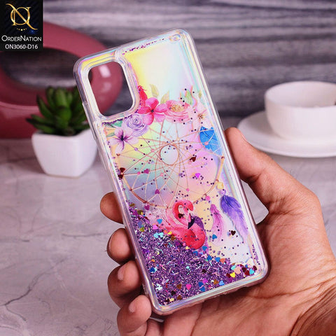 Samsung Galaxy A31 Cover - Design 16 - Trendy Moving Liquid Glitter Shine Soft Borders Case