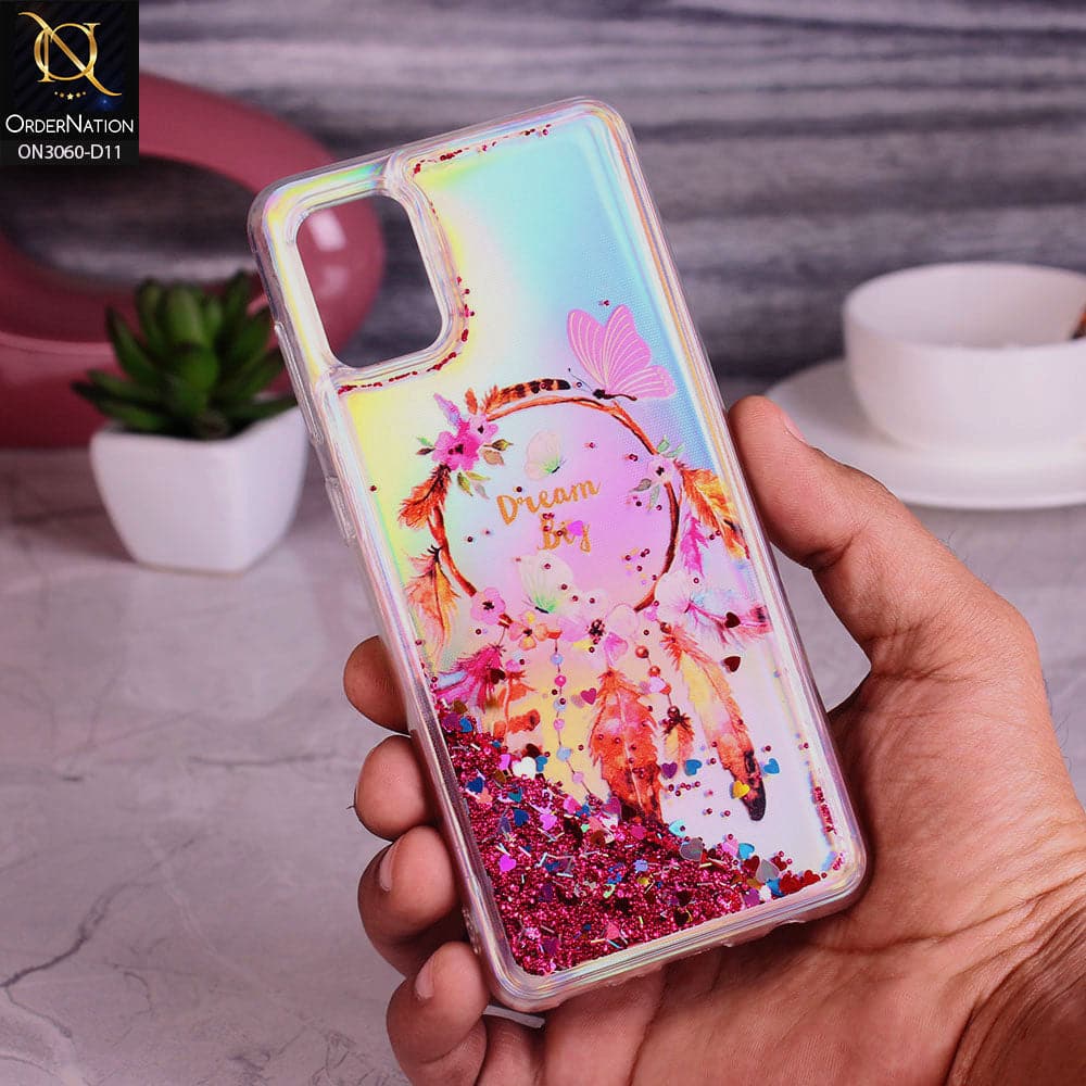 Samsung Galaxy A51 Cover - Design 11 - Trendy Moving Liquid Glitter Shine Soft Borders Case