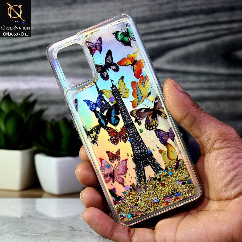 Samsung Galaxy A51 Cover - Design 15 - Trendy Moving Liquid Glitter Shine Soft Borders Case