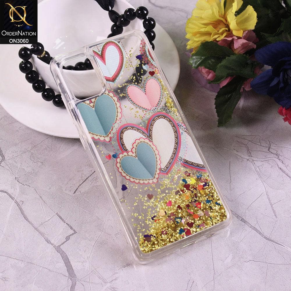 Samsung Galaxy A51 Cover - Design 2 - Trendy Moving Liquid Glitter Shine Soft Borders Case
