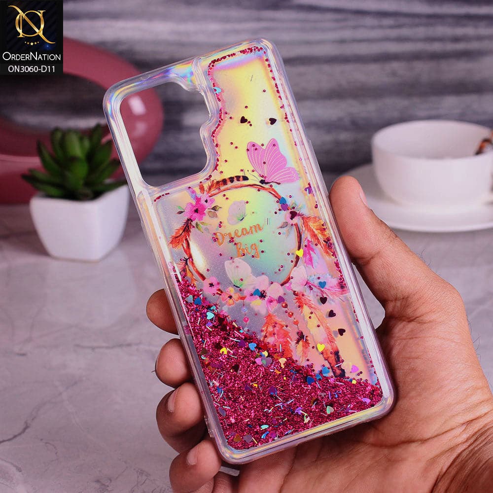 Oppo A94 Cover - Design 11 - Trendy Moving Liquid Glitter Shine Soft Borders Case