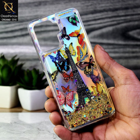 Oppo A94 Cover - Design 15 - Trendy Moving Liquid Glitter Shine Soft Borders Case