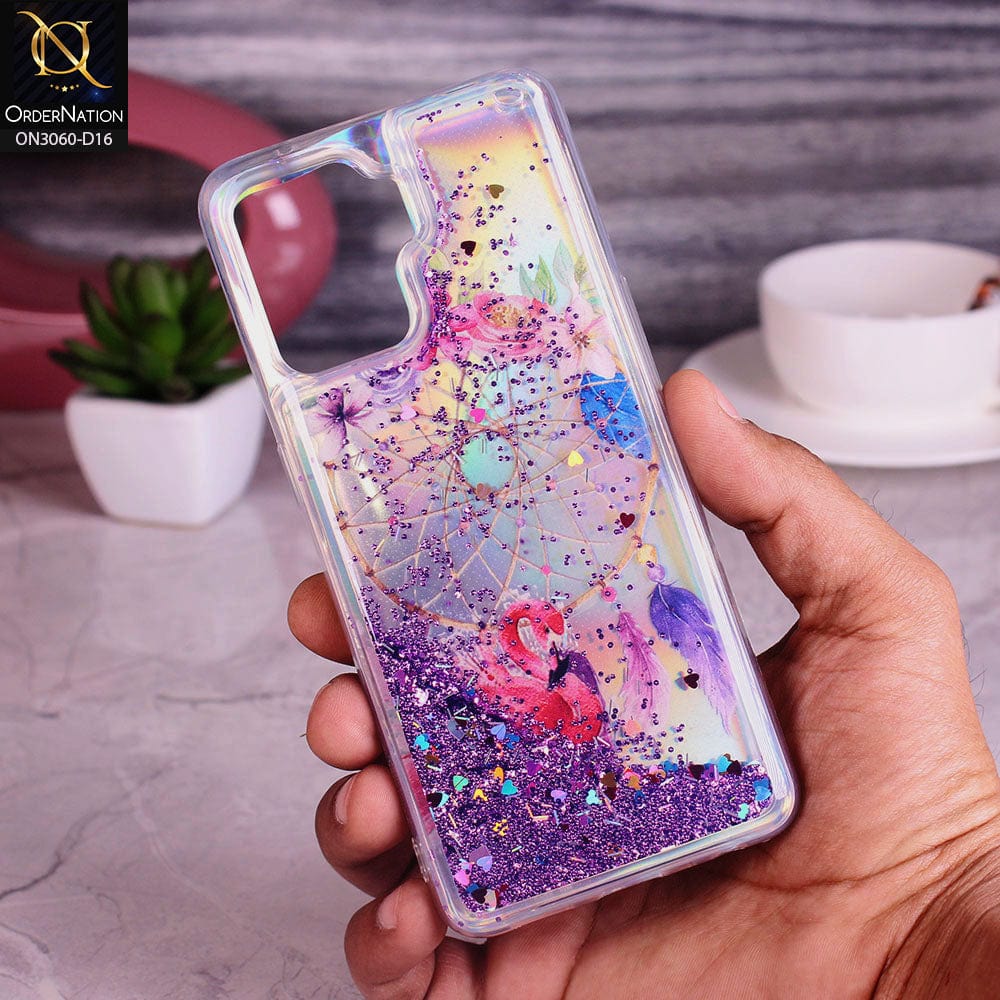 Oppo A94 Cover - Design 16 - Trendy Moving Liquid Glitter Shine Soft Borders Case