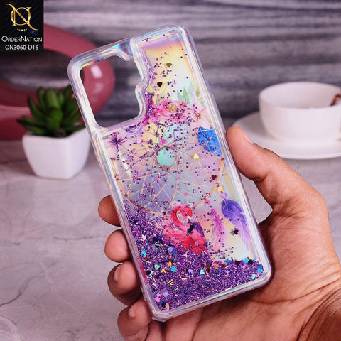 Oppo A94 Cover - Design 16 - Trendy Moving Liquid Glitter Shine Soft Borders Case
