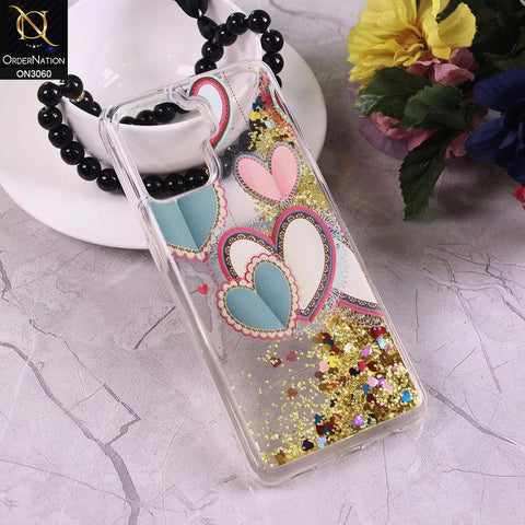 Oppo A94 Cover - Design 2 - Trendy Moving Liquid Glitter Shine Soft Borders Case