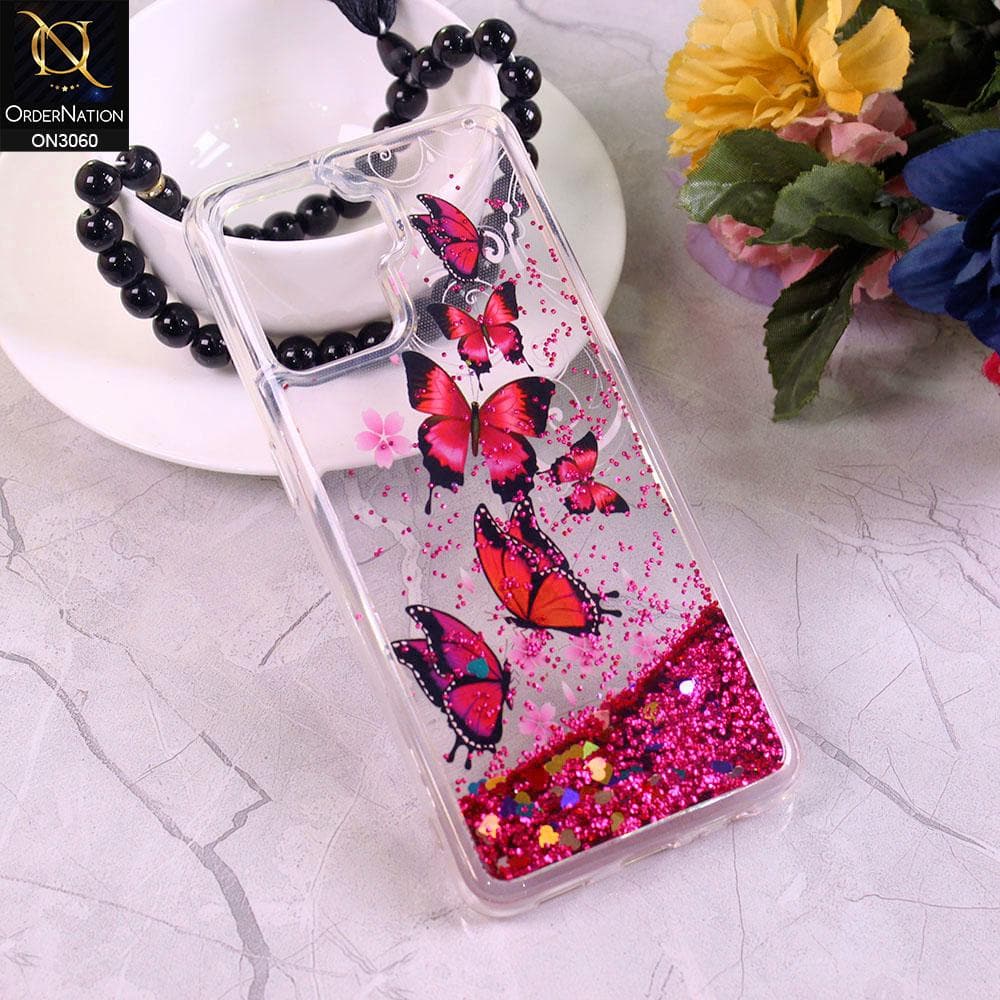 Oppo F19 Pro Cover - Design 4 - Trendy Moving Liquid Glitter Shine Soft Borders Case