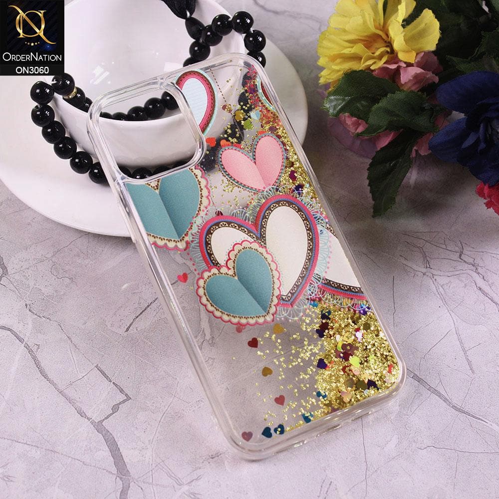 iPhone 12 Pro Max Cover - Design 2 - Trendy Moving Liquid Glitter Shine Soft Borders Case