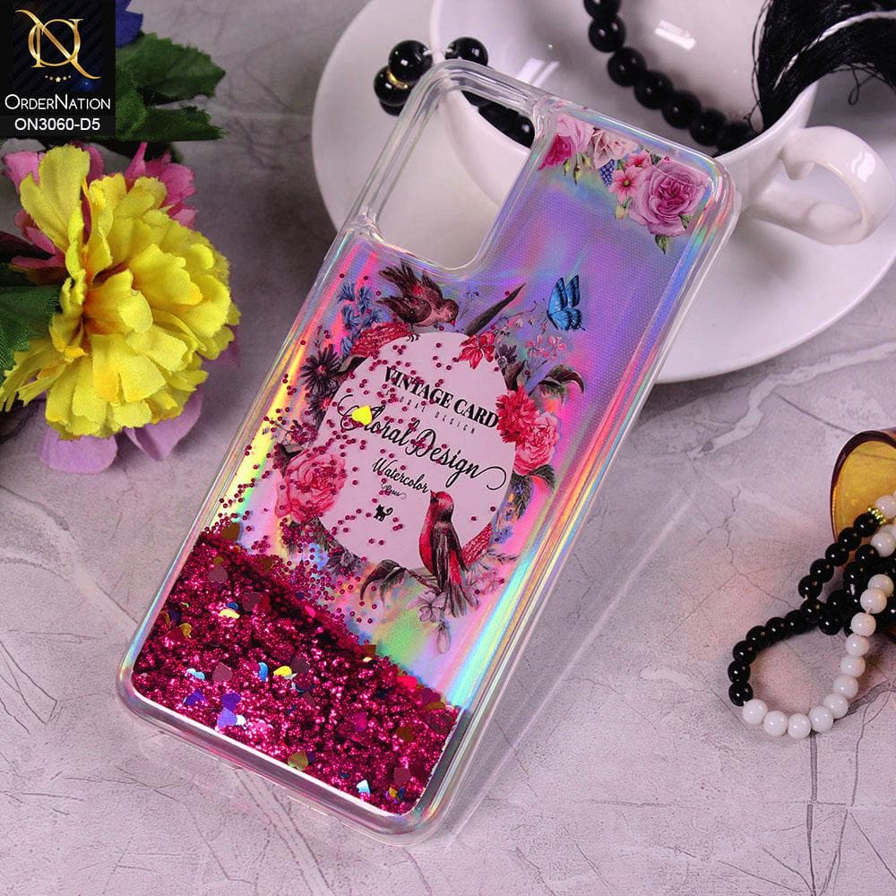 Xiaomi Poco M3 Cover - Design5 - Trendy Moving Liquid Glitter Shine Soft Borders Case