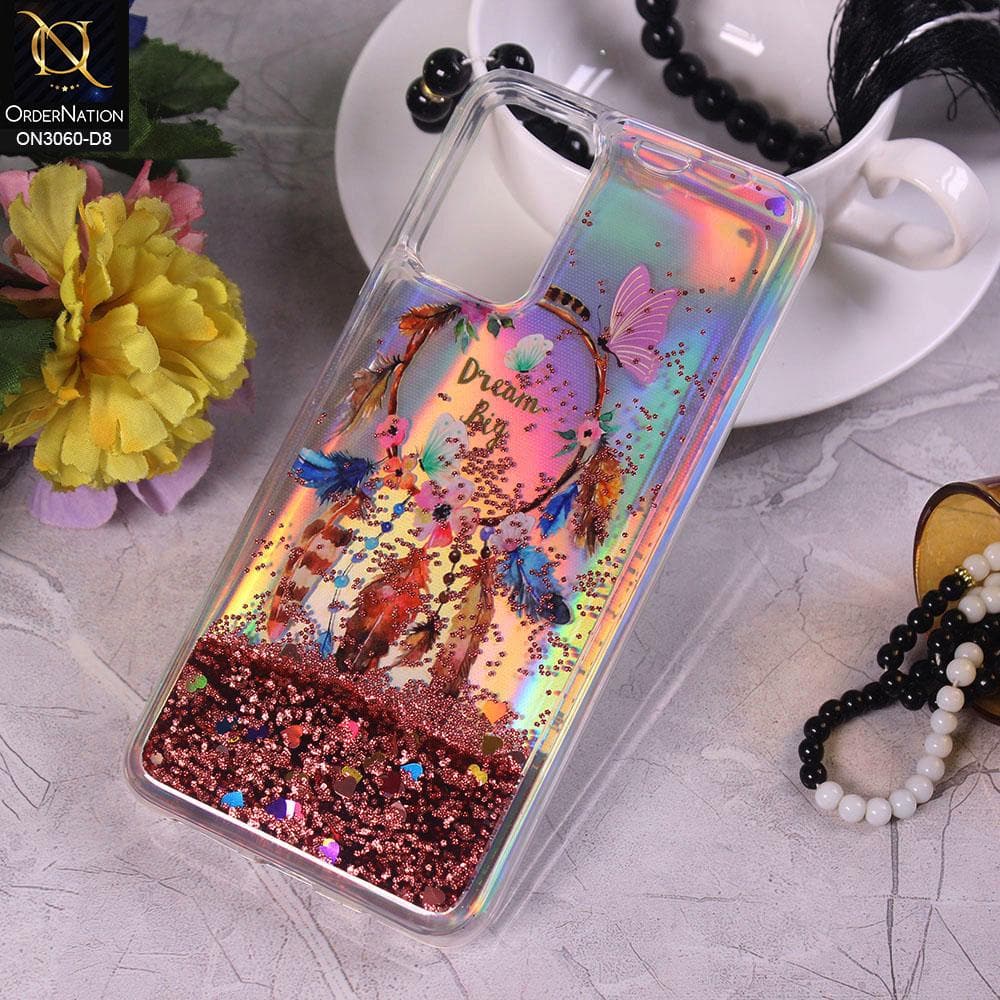 Xiaomi Poco M3 Cover - Design8 - Trendy Moving Liquid Glitter Shine Soft Borders Case