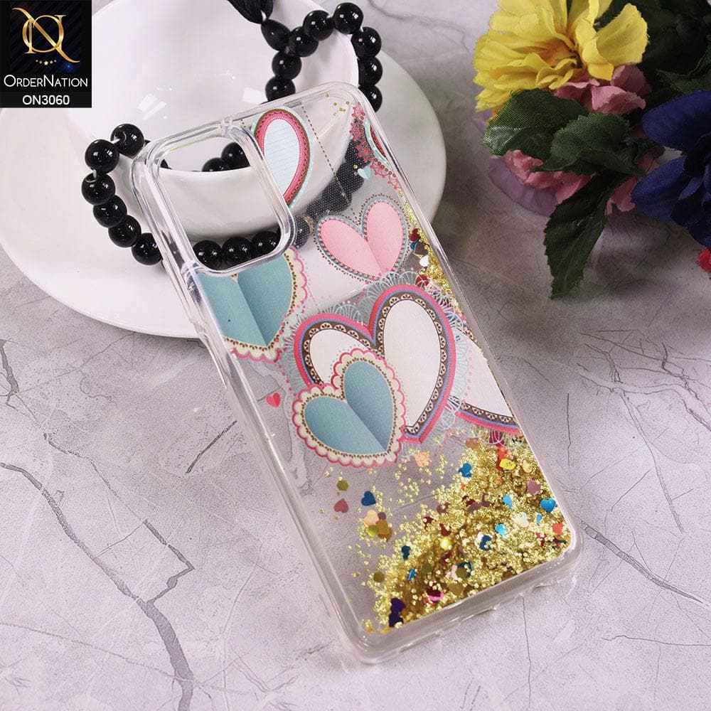 Xiaomi Redmi Note 10S Cover - Design 2 - Trendy Moving Liquid Glitter Shine Soft Borders Case