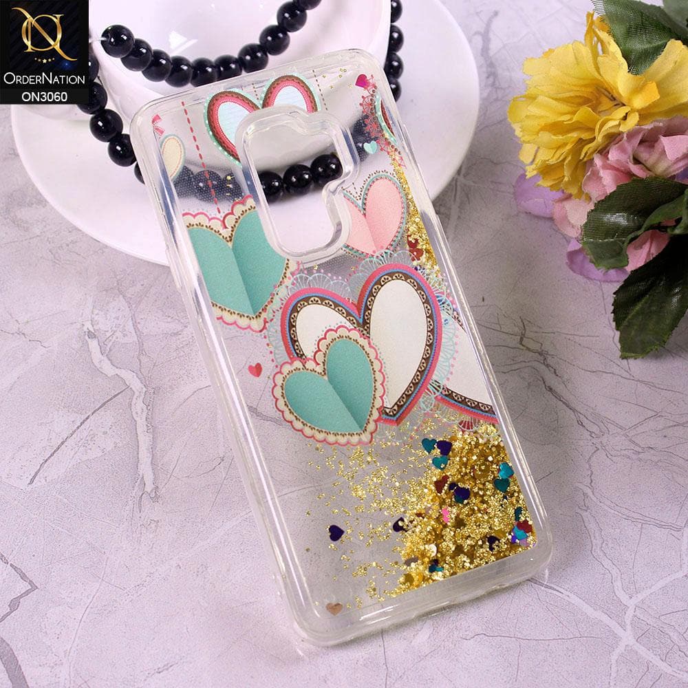 Samsung Galaxy S9 Plus Cover - Design 2 - Trendy Moving Liquid Glitter Shine Soft Borders Case