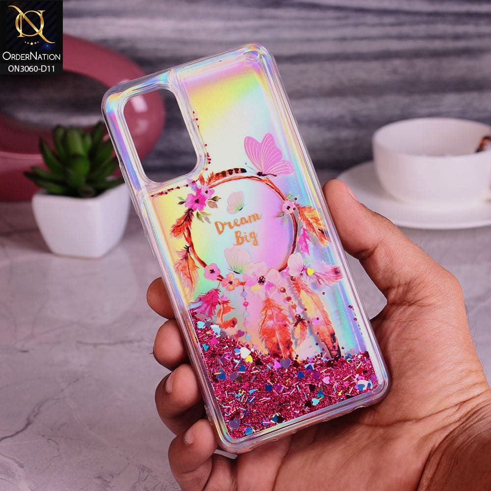 Samsung Galaxy A32 Cover - Design 11 - Trendy Moving Liquid Glitter Shine Soft Borders Case