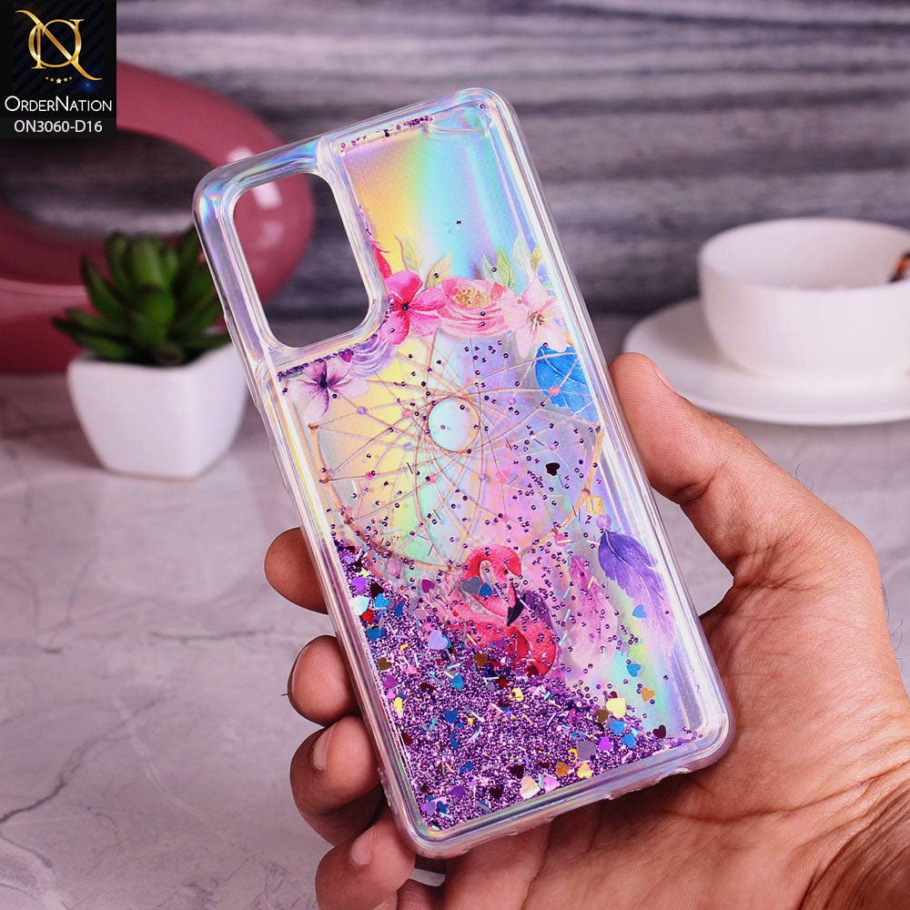 Samsung Galaxy A32 Cover - Design 16 - Trendy Moving Liquid Glitter Shine Soft Borders Case