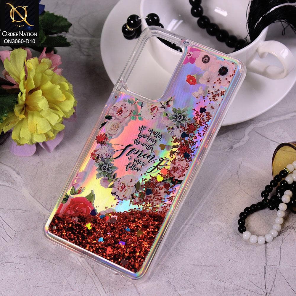 Samsung Galaxy A52 Cover - Design 10 - Trendy Moving Liquid Glitter Shine Soft Borders Case