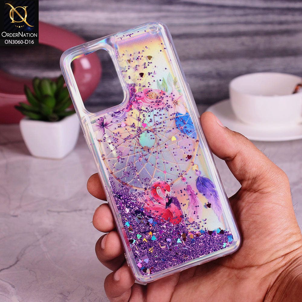 Samsung Galaxy A52 Cover - Design 16 - Trendy Moving Liquid Glitter Shine Soft Borders Case