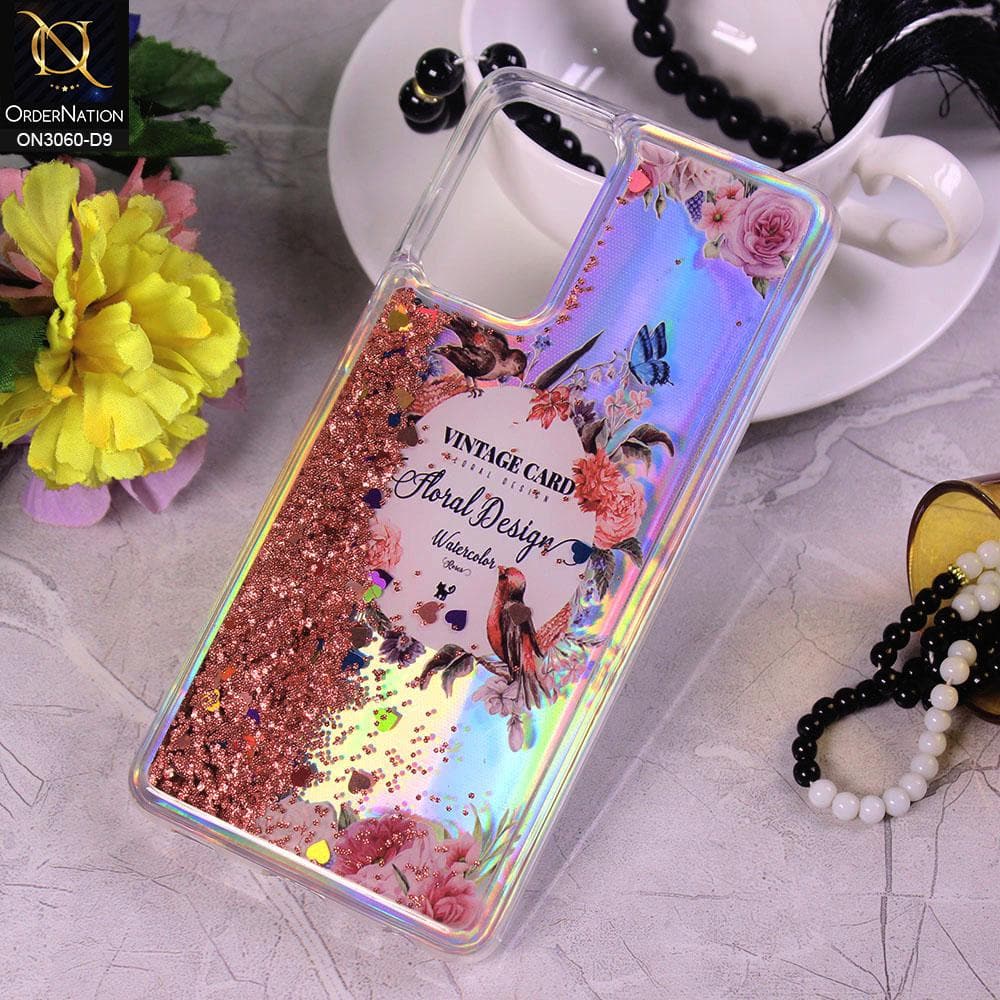 Samsung Galaxy A72 Cover - Design 9 - Trendy Moving Liquid Glitter Shine Soft Borders Case