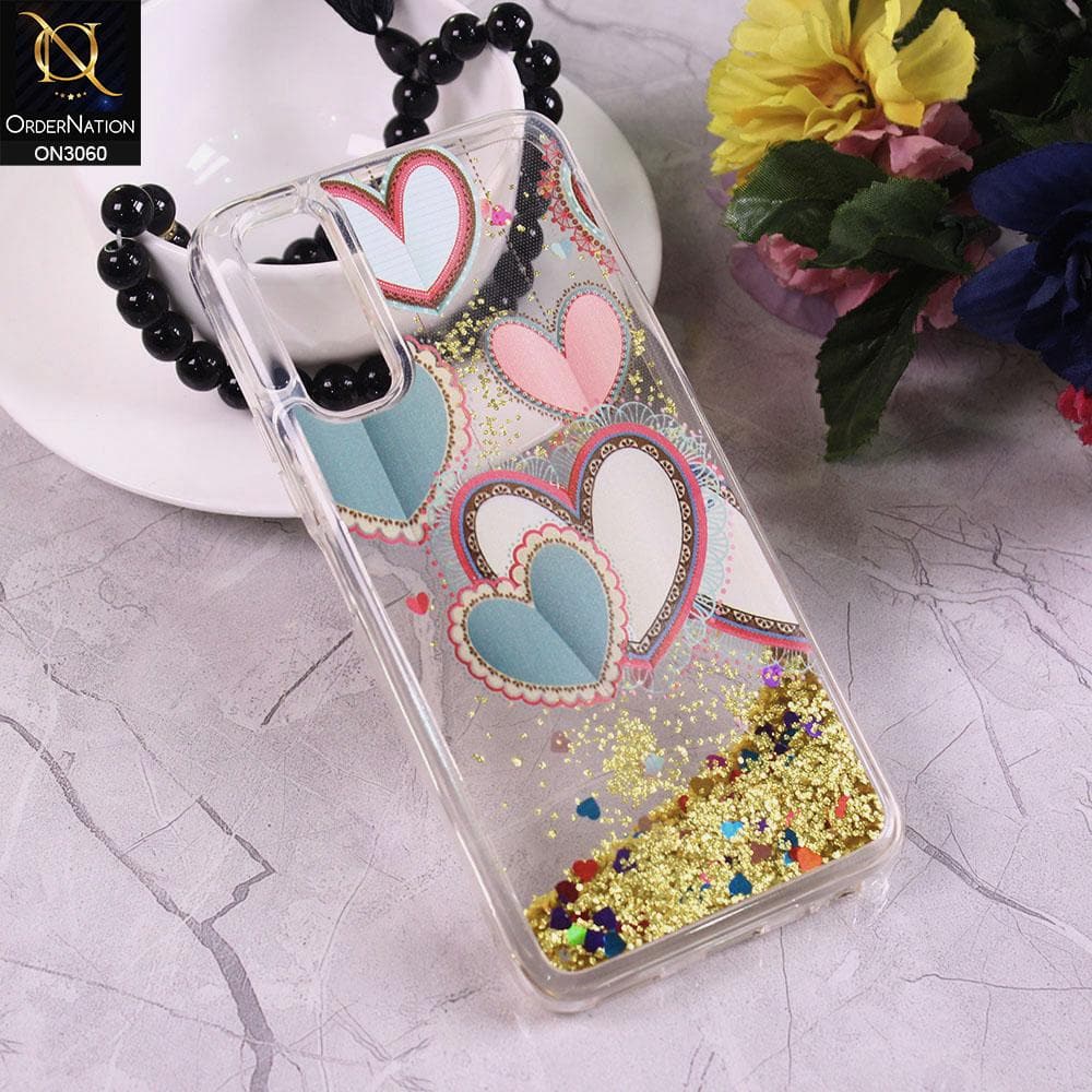 Vivo Y31 Cover - Design 2 - Trendy Moving Liquid Glitter Shine Soft Borders Case