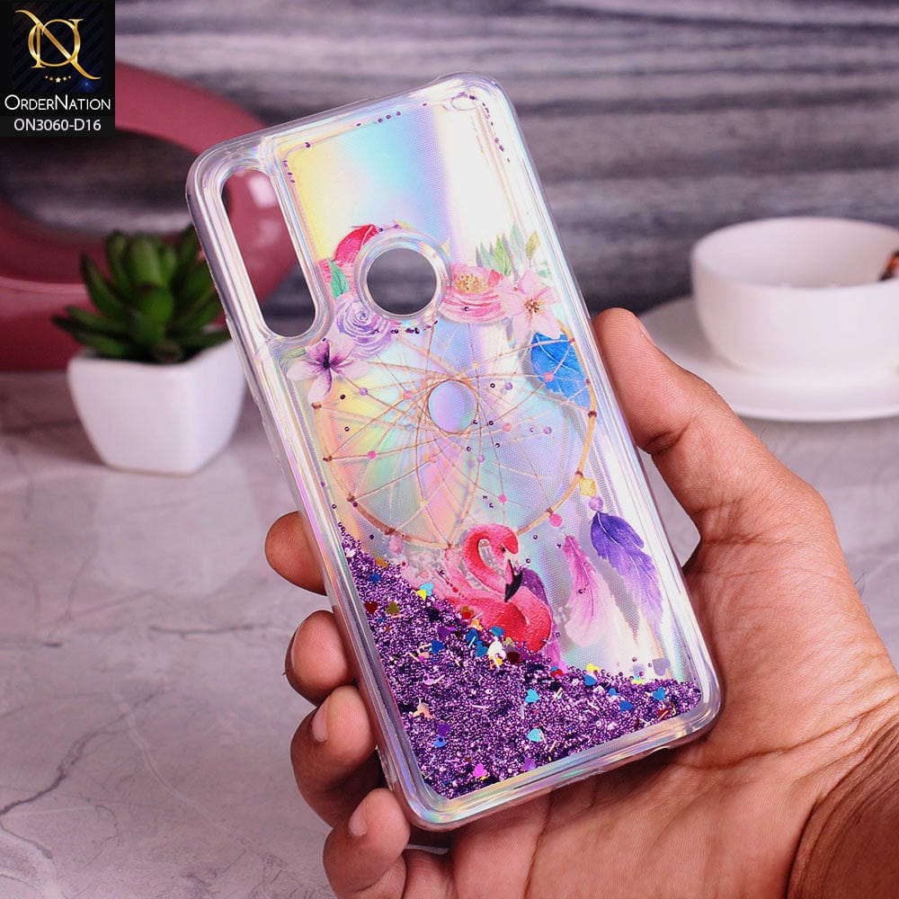 Huawei Y9 Prime 2019 Cover - Design 16 - Trendy Moving Liquid Glitter Shine Soft Borders Case