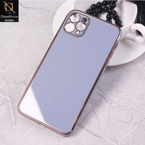 iPhone 11 Pro Max Cover - Purple - Soft Gold Plated Color Borders Camera Protection Back Case