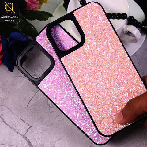 iPhone 12 Pro Max Cover - Purple - Sparking Rhinestones Glitter Bling Soft Border Case