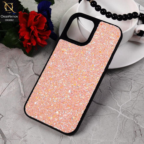 iPhone 12 Pro Max Cover - Pink - Sparking Rhinestones Glitter Bling Soft Border Case