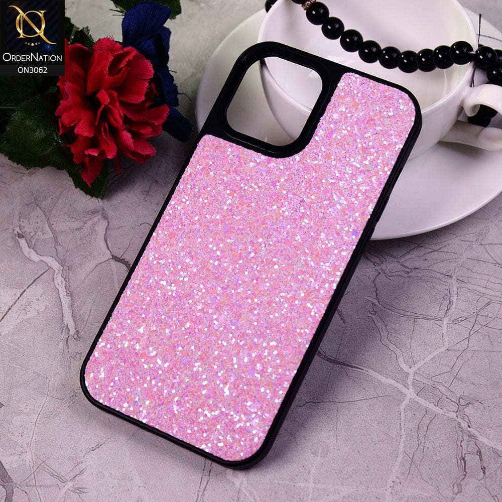 iPhone 12 Pro Max Cover - Purple - Sparking Rhinestones Glitter Bling Soft Border Case