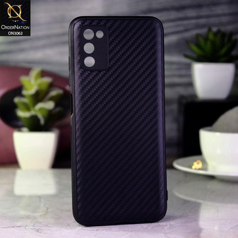 Samsung Galaxy A02s Cover - Black - Carbon Fiber Camera Protection Soft Case