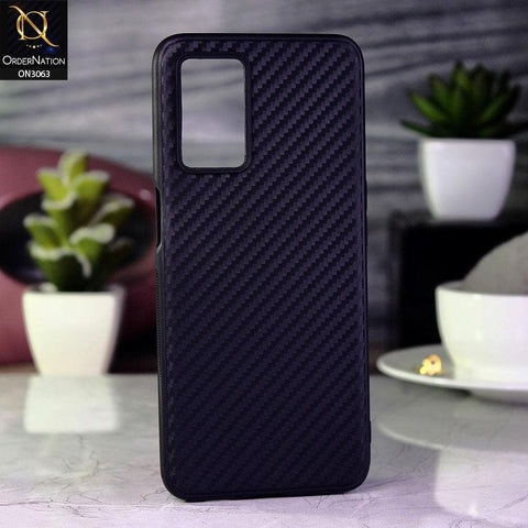 Oppo A16 Cover - Black - Carbon Fiber Camera Protection Soft Case