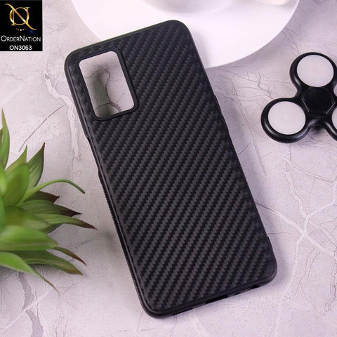 Oppo A54 4G Cover - Black - Carbon Fiber Camera Protection Soft Case