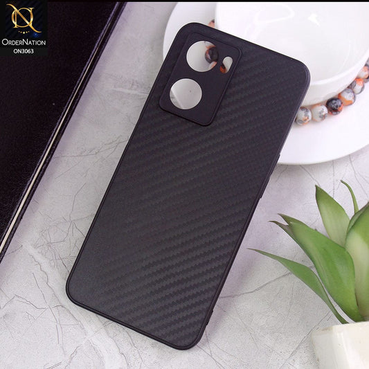 Oppo A57 Cover - Black - Carbon Fiber Camera Protection Soft Case