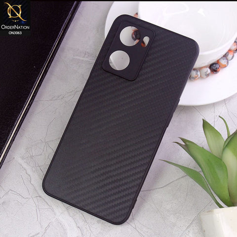 Oppo A39 Cover - Black - Carbon Fiber Camera Protection Soft Case