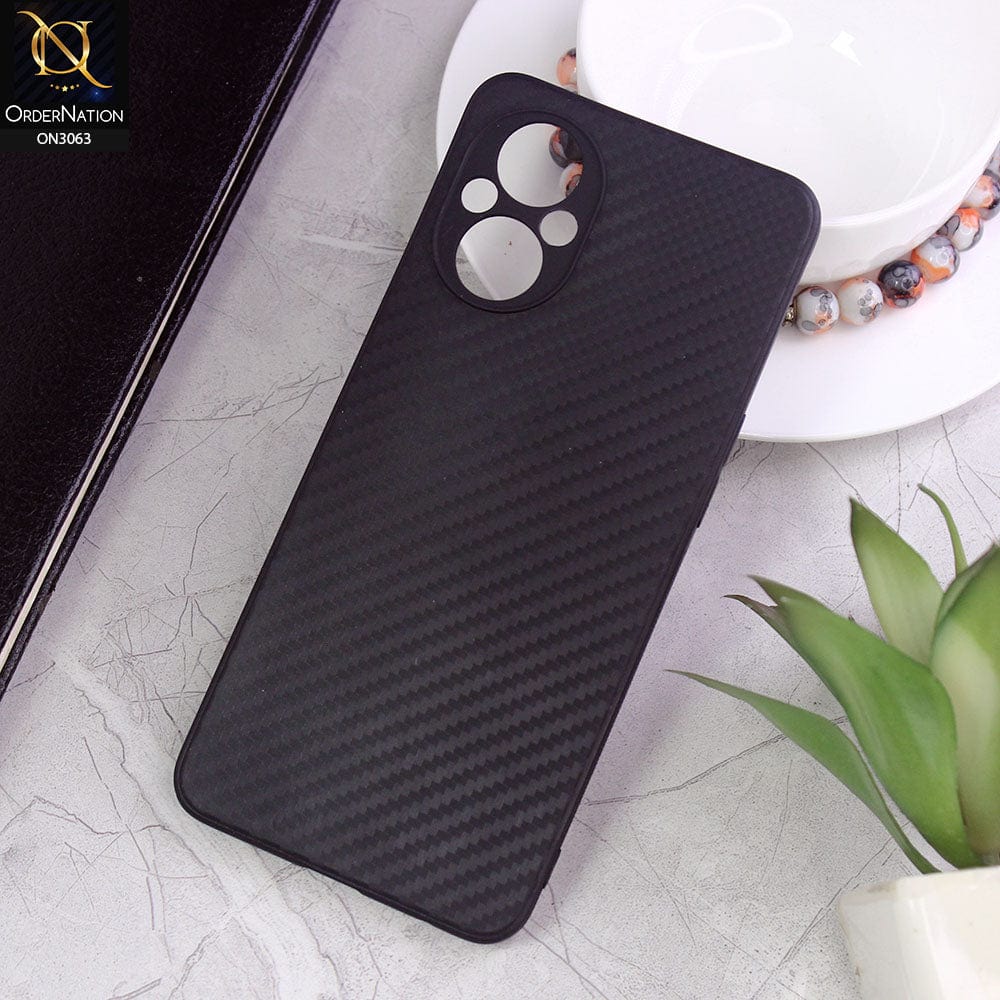 Oppo F21 Pro 5G Cover - Black - Carbon Fiber Camera Protection Soft Case