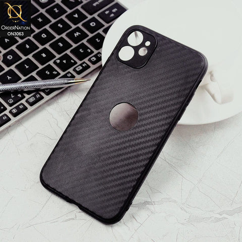 iPhone 11 Cover - Black - Carbon Fiber Camera Protection Soft Case