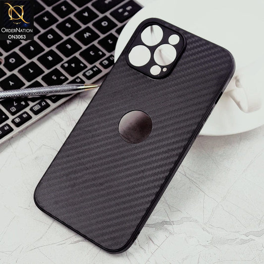iPhone 13 Pro Max Cover - Black - Carbon Fiber Camera Protection Soft Case