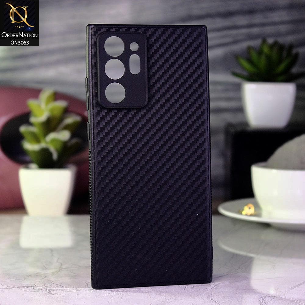 Samsung Galaxy Note 20 Ultra Cover - Black - Carbon Fiber Camera Protection Soft Case