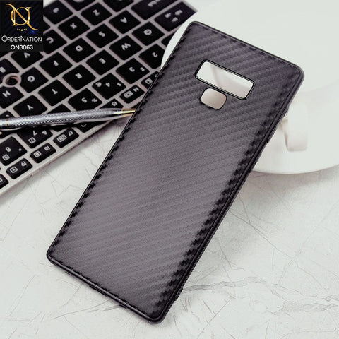 Samsung Galaxy Note 9 Cover - Black - Carbon Fiber Camera Protection Soft Case