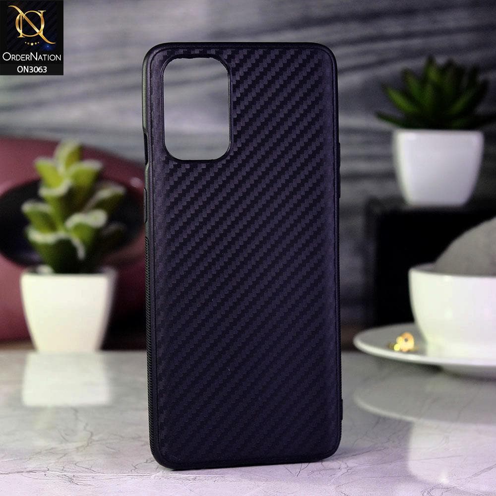OnePlus 9R Cover - Black - Carbon Fiber Camera Protection Soft Case