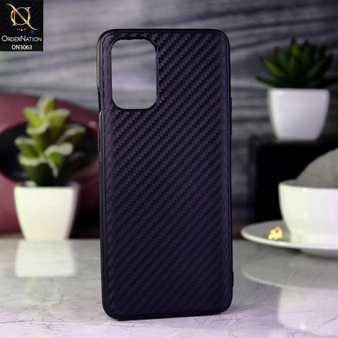 OnePlus 9R Cover - Black - Carbon Fiber Camera Protection Soft Case