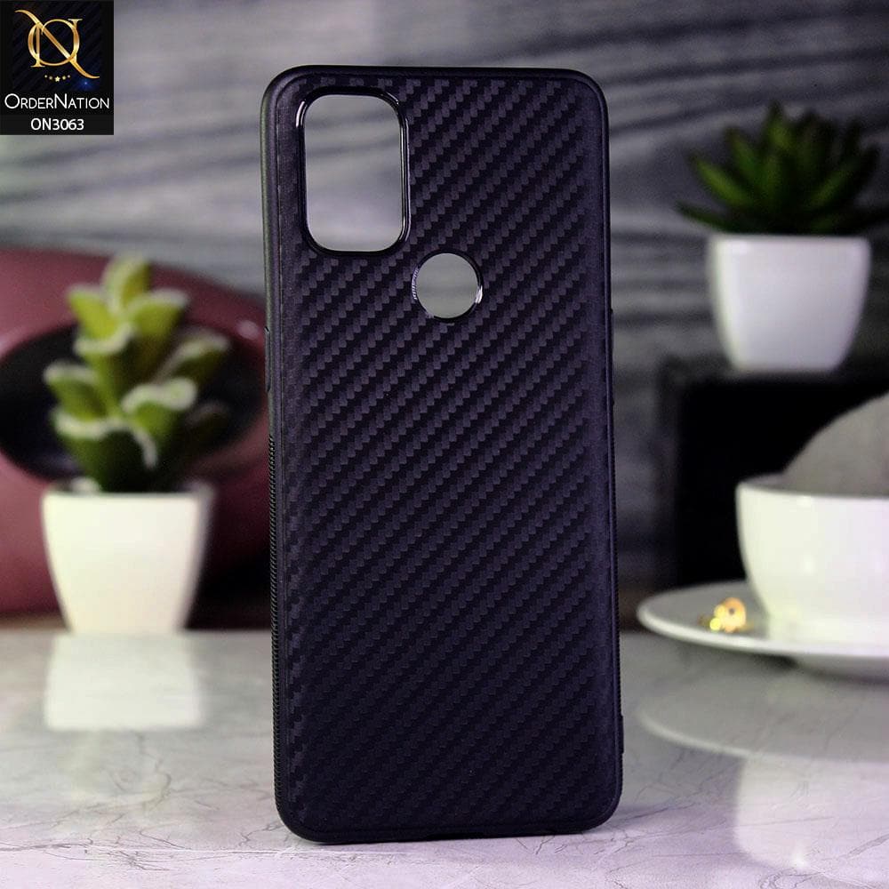OnePlus Nord N10 Cover - Black - Carbon Fiber Camera Protection Soft Case