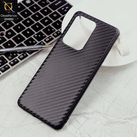Samsung Galaxy S20 Ultra Cover - Black - Carbon Fiber Camera Protection Soft Case