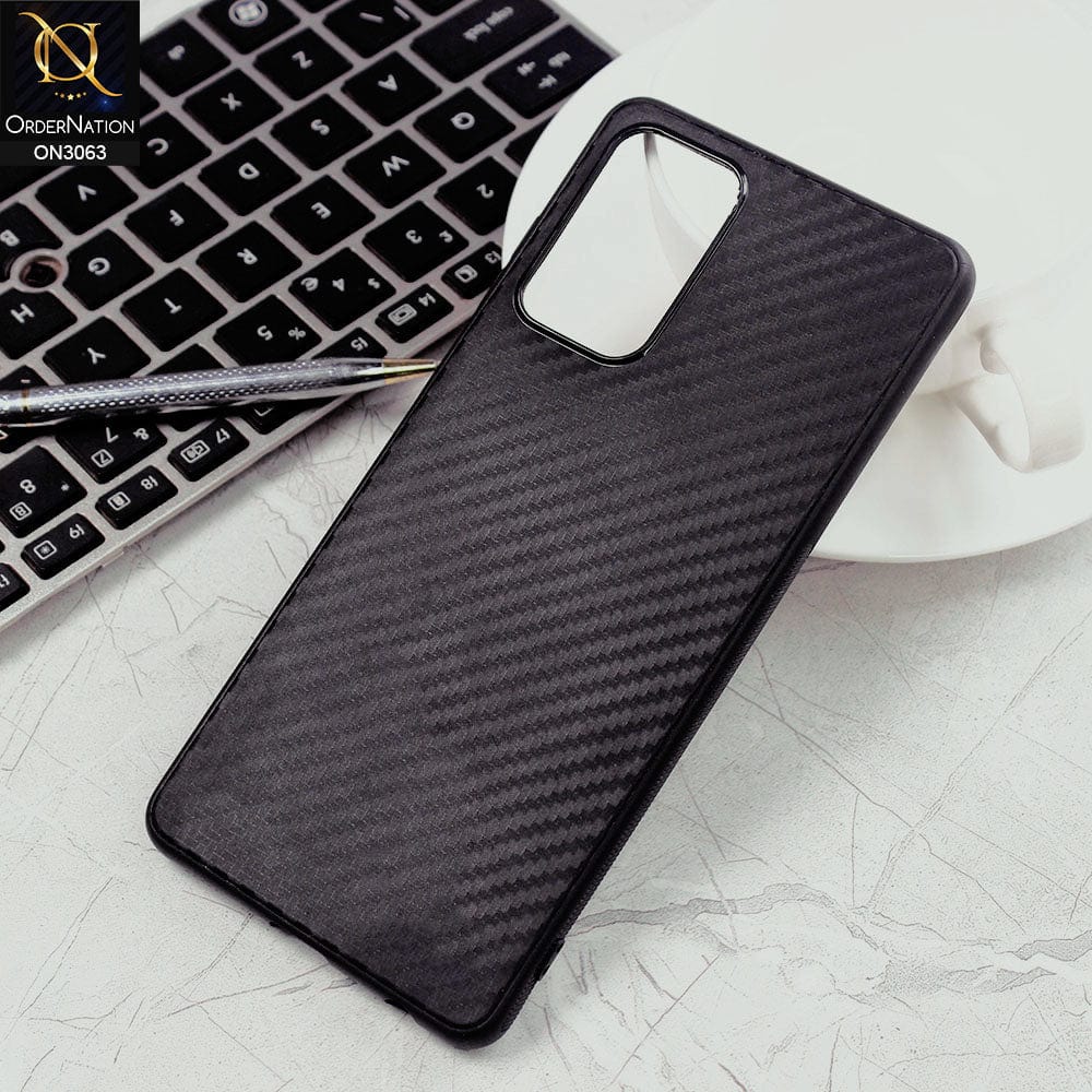 Samsung Galaxy A72 Cover - Black - Carbon Fiber Camera Protection Soft Case