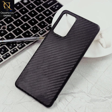 Samsung Galaxy A72 Cover - Black - Carbon Fiber Camera Protection Soft Case