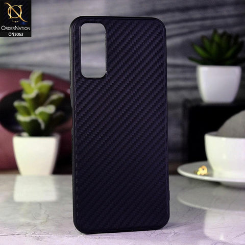Vivo Y20T Cover - Black - Carbon Fiber Camera Protection Soft Case