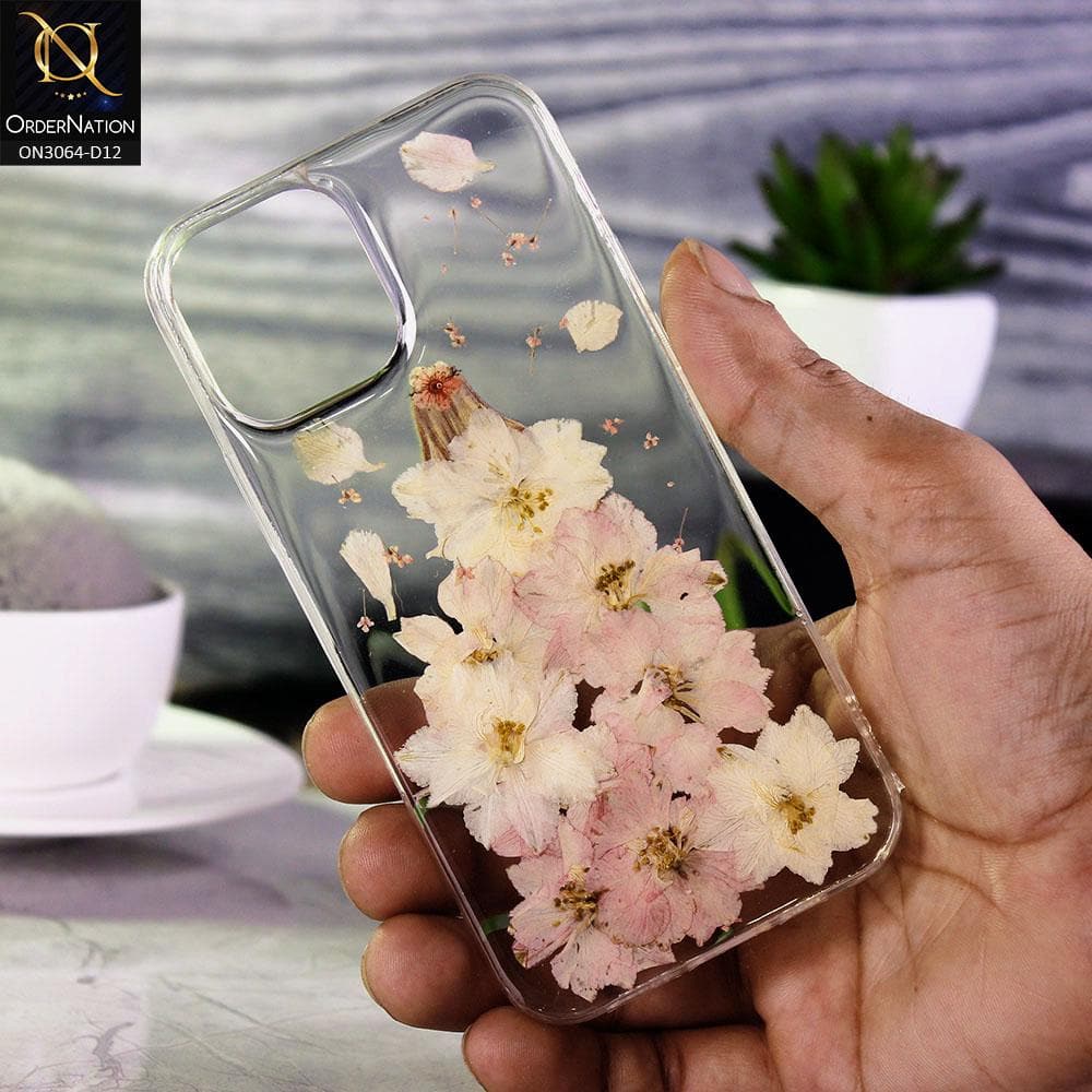 iPhone 12 Pro Max Cover - Design 12 - Dry Flower Soft Silicone Transparent Case