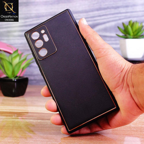 Samsung Galaxy Note 20 Ultra Cover - Black -  Electroplating PU Leather Coated TPU PC Soft Case